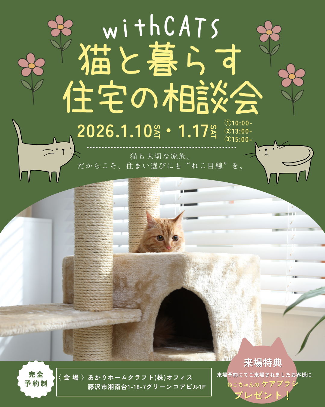 1月 ）withCATS猫と暮らす住宅の相談会＠あかりホームクラフト